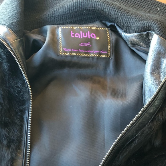 Talula - Black real fur bomber - Picture 3 of 6
